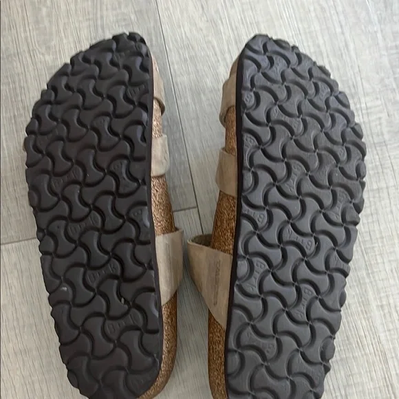 Birkenstock Taupe Triple-Strap Sandals - Picture 6 of 12